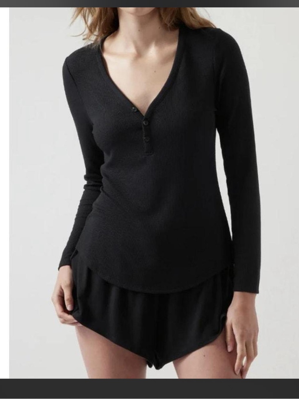 Athleta NWT Women’s Wind Down Black Sleep Top Size Medium